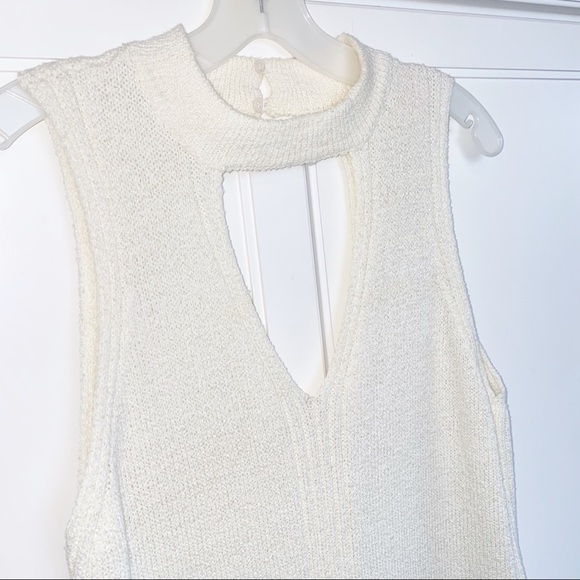 ASTR Knit Choker Neckline Keyhole Back XS Y2K Cream Longline Sweater Vest - Picture 8 of 13